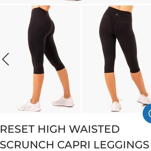 RYDERWEAR Reset High Waisted scrunch butt Capri leggings, size medium, black NWT